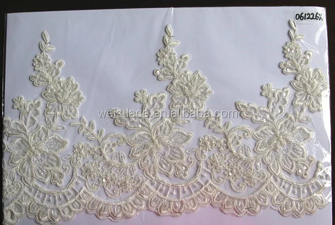 ivory beaded lace appliques