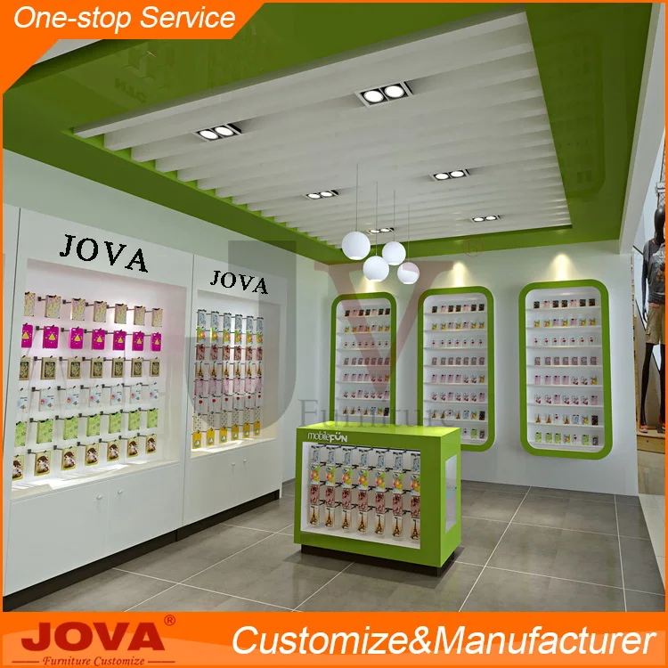 Retail Custom Wall Mounted Cell Phone Accessory Display Kiosk showcase for Mobile Phone Shop Decoration Counter Design