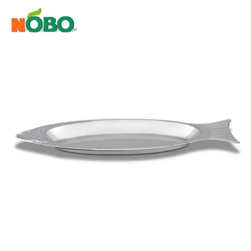 Fish Shape Magnetic Stainless Steel Serving Tray Dinner Plate
