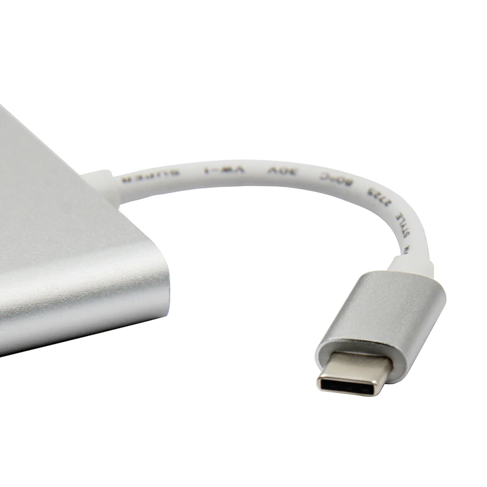 
Оптовая продажа Серебряный алюминий 3 порта Usb Hub 3,0 High Speed Usb Por концентратор Тип C зарядный хаб 