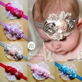 New Baby Kids Flower Lace Headbands Rose Floral Multi Color Western Fashion Princess Kids Hairwears