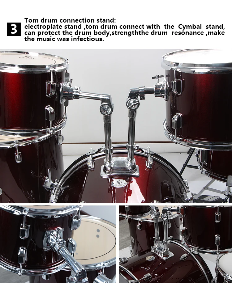 Wholesale Good Quality Drum Set Percussion Instruments Full Drum Set