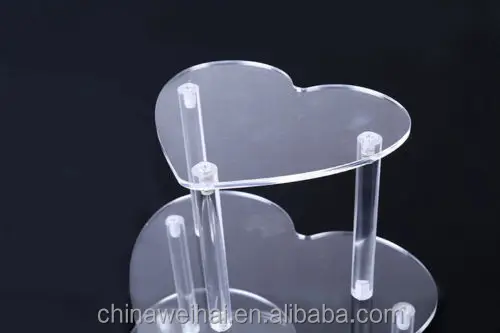 5 TIER LIGHTED HEART ACRYLIC CUPCAKE PARTY WEDDING CUP CAKE DISPLAY SHOW STAND