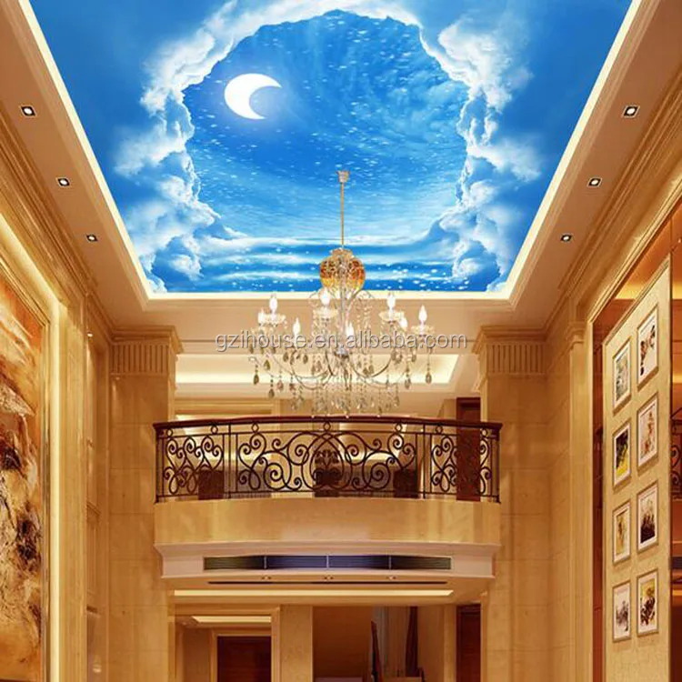 Wholesale Custom 3D Photo Wallpaper Ceiling Wall Mural Blue Sky and White  Clouds Decoration Painting Living Room Ceiling Murals Wallpaper From  malibabacom