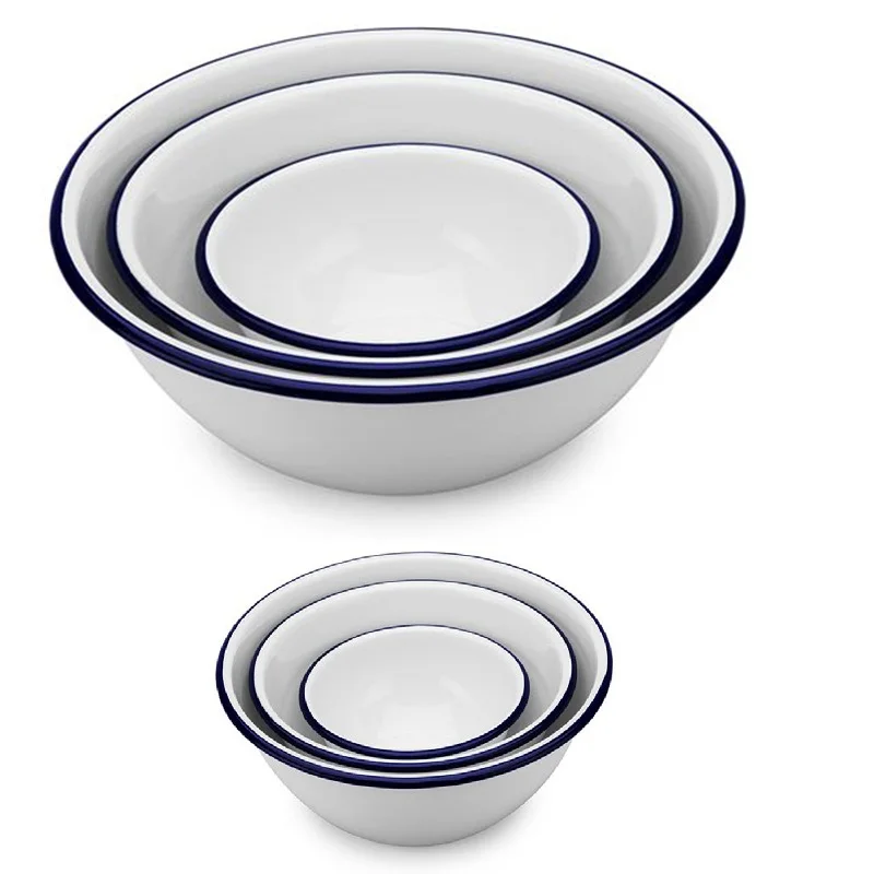 CHL Factory Wholesales Custom logo Print Iron Tin Metal Enamel Pet Salad Serving Washing Bowl