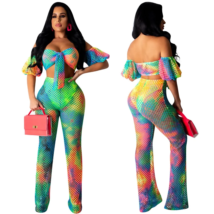 fishnet two piece set