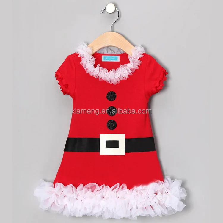 Новые Прибытие Мода Рождество Платье Дизайн Трикотажные Хлопок Платье Детские новорожденных рождество платья