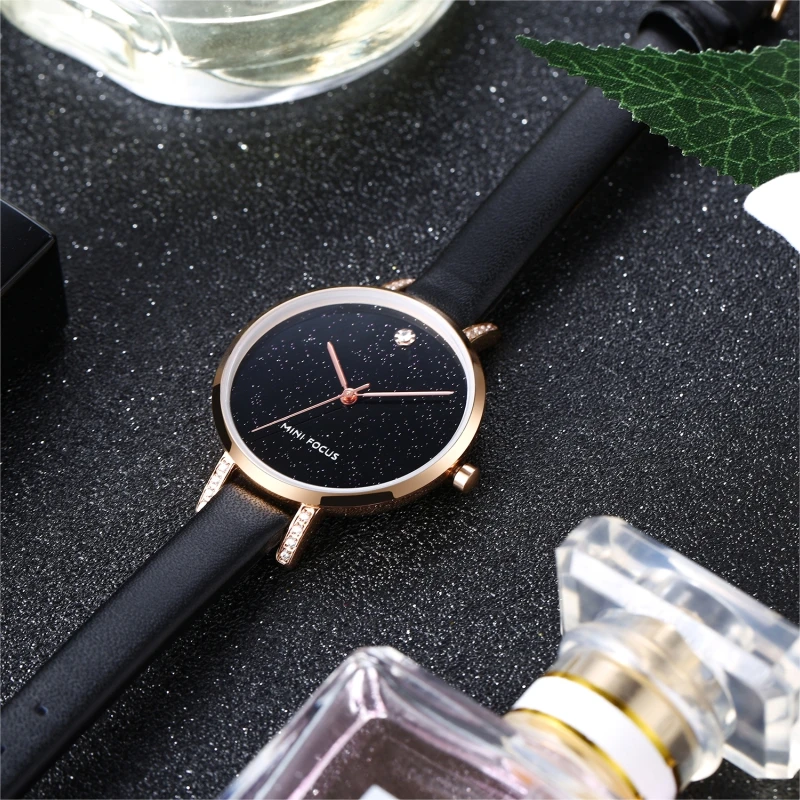 Mini Focus 0159 Small Size Woman Watches Top 20211 Japan Movt  3atm Water Resistant  Leather Vintave Shopping Line Woman Watch