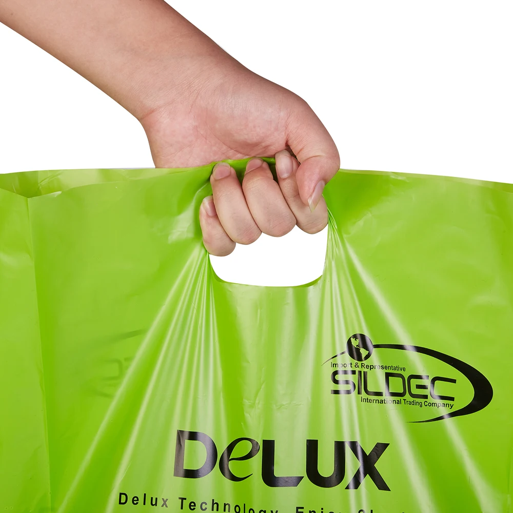 Plastic Cheap Apparel Shopping Printing Die Cut Handbag Pe Shoes Cloth