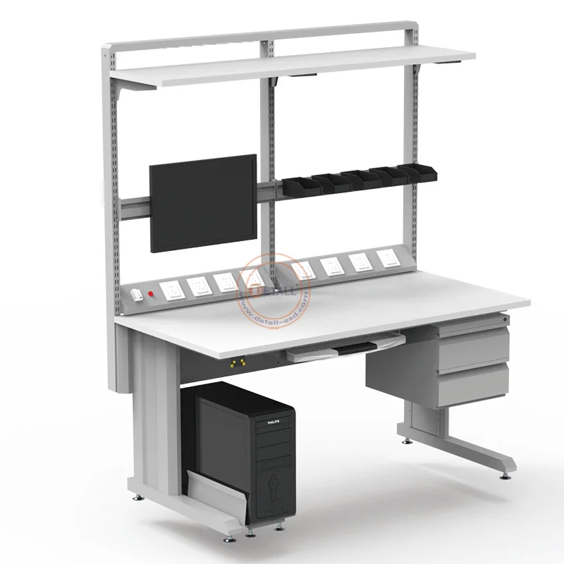 Detall Esd test Workshop Lab Mobile 10ft Metal Electronic Industry Workstation Table Work Bench