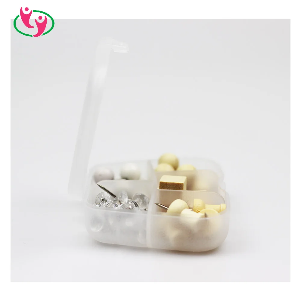 Набор деревянных булавок с пластиковой коробкой для пробковой доски объявлений