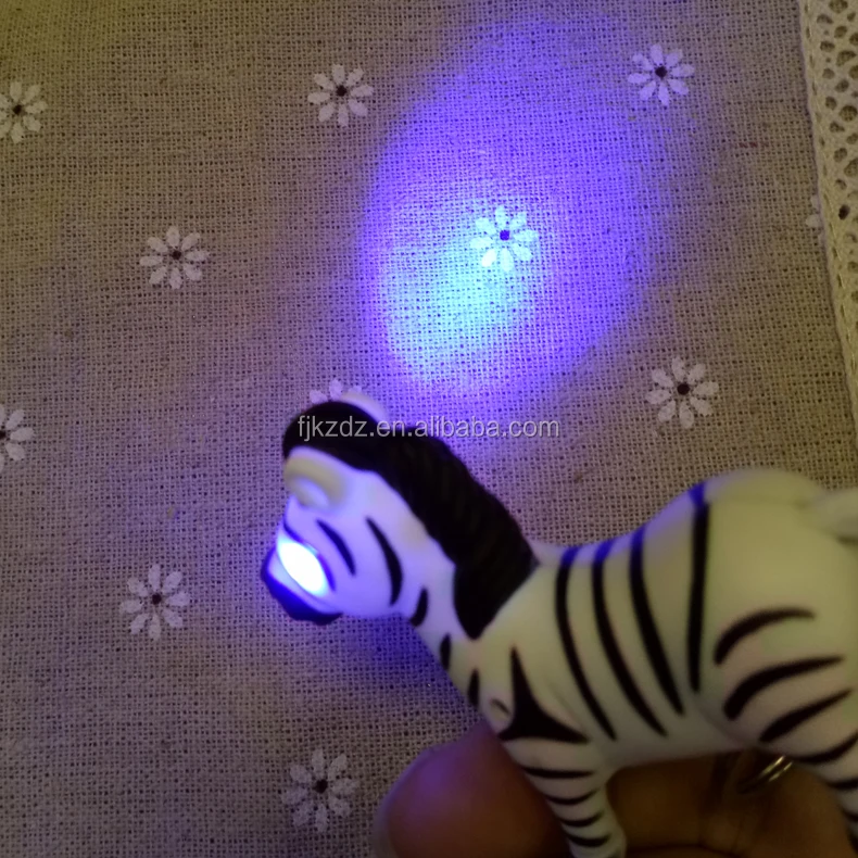 Keychain Factory zebra Keyring Horse Light up Animal Sound Led Keychain