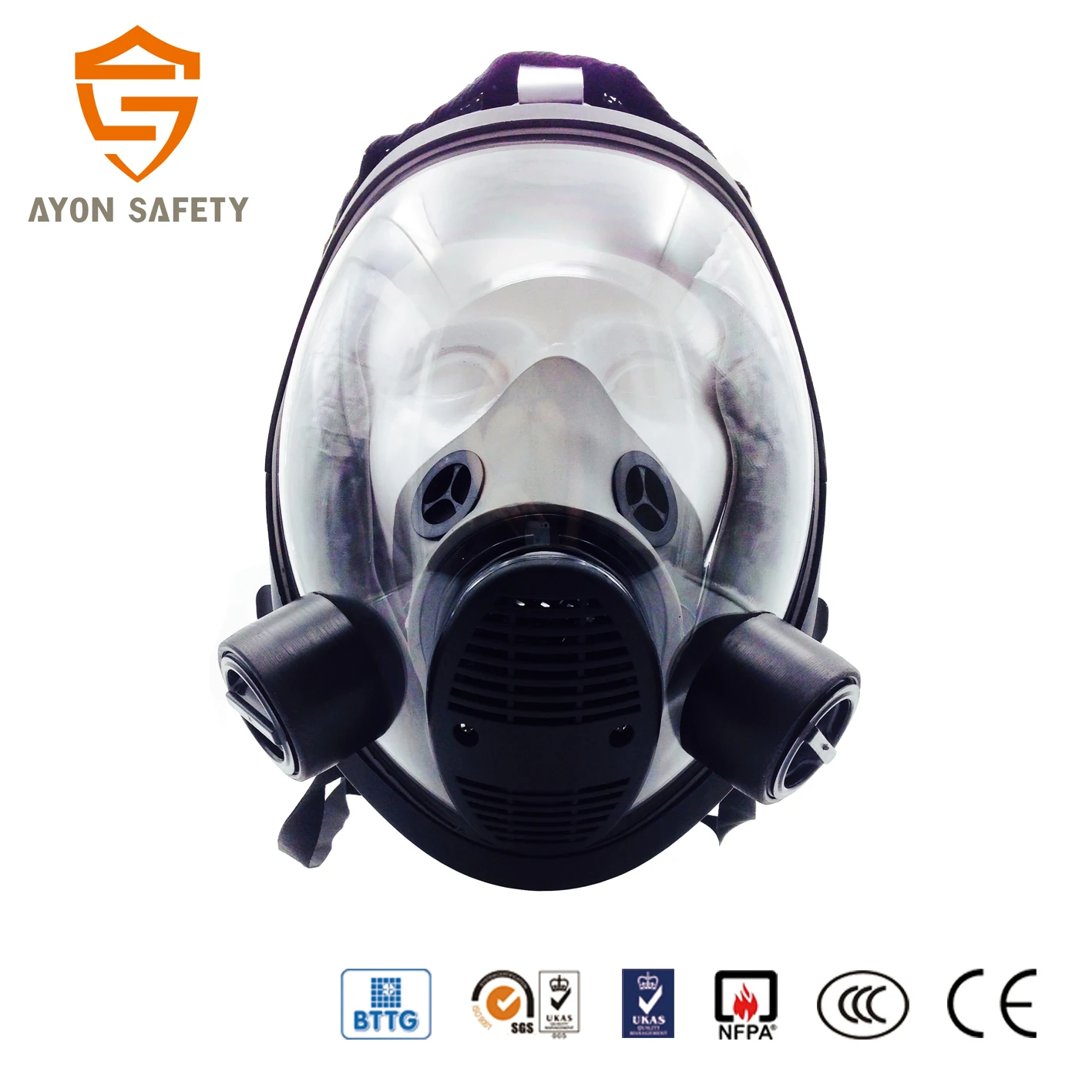 Ayonsafety Fog-Proof Double Connector Gas Mask Silicone Material with Effective Sound Transmission