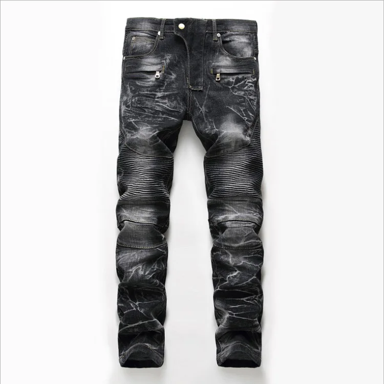 Brandmand at donere Fighter Wholesale High Quality Zipper Mens Ripped Biker Jeans Cotton Black Slim Fit  Male Motorcycle Pants Men Vintage Distressed Denim Trousers From  m.alibaba.com