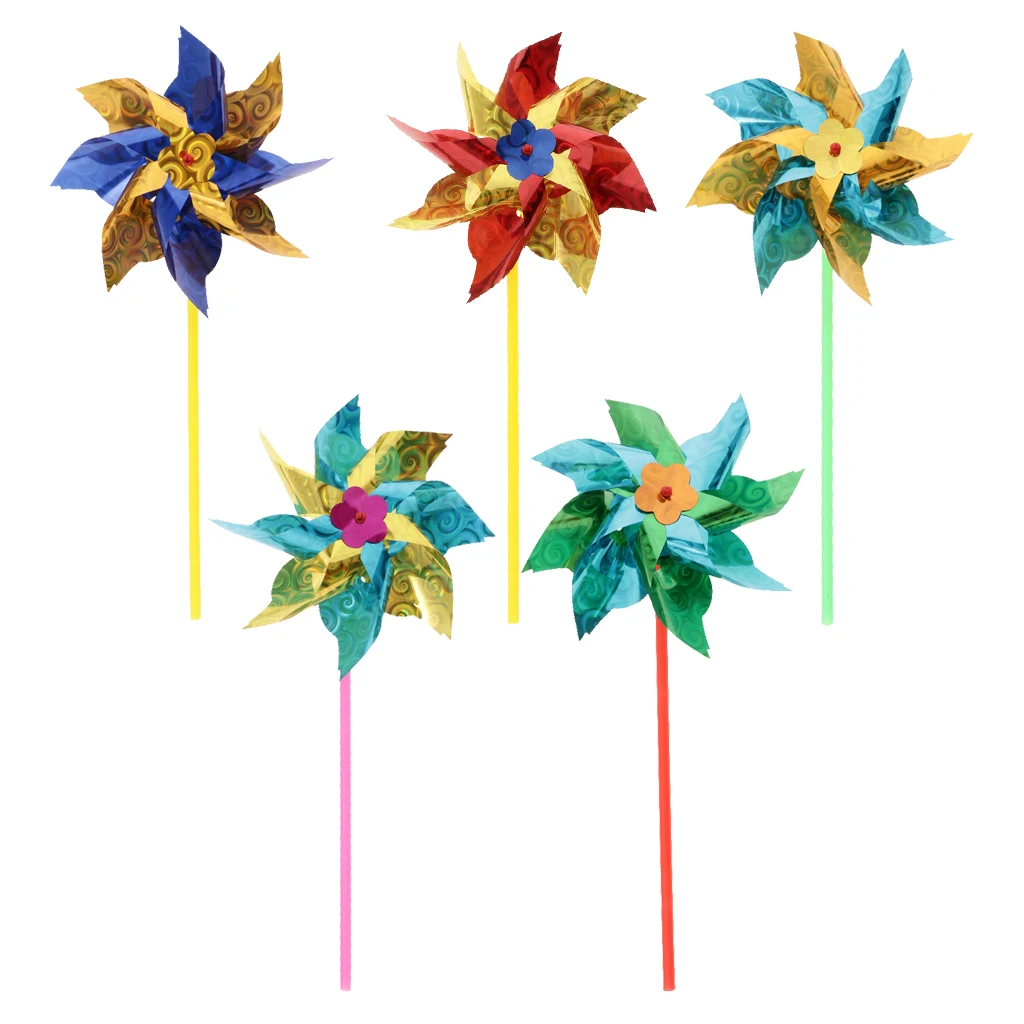 Outdoor Garden Kids Party Ads Camping Windmills Wind Spinner Ornament Flag 3D