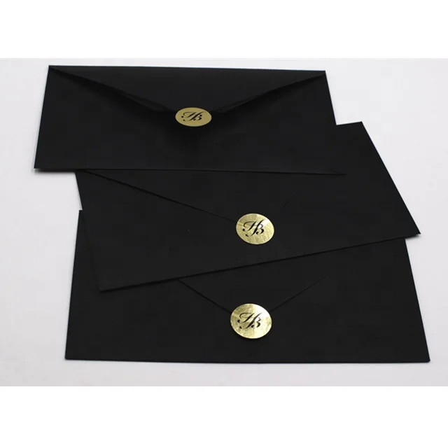 Набор карт с тиснением из золотой фольги/Подарочная карточка конвертом черная бумага золотым логотипом и карточкой