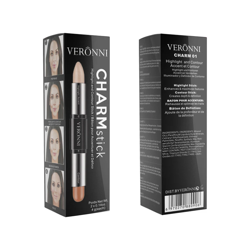 4 Color Face Concealer Pen Cream Concealer Makeup Foundation Highlighter Contour Stick Face Makeup for Foundation
