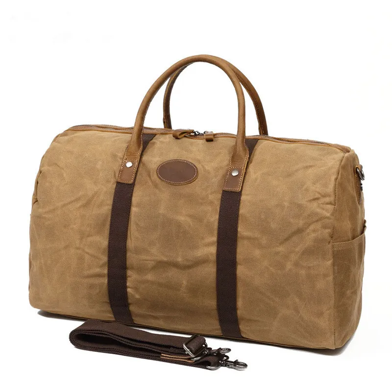 High Quality Waxed CanvasTravel Weekend Duffle Bag