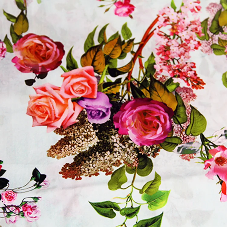 Wholesale Bulk Printed Fabric Latest Design Fashion African Printed Fabric Ladies Cotton Rose Print Fabric