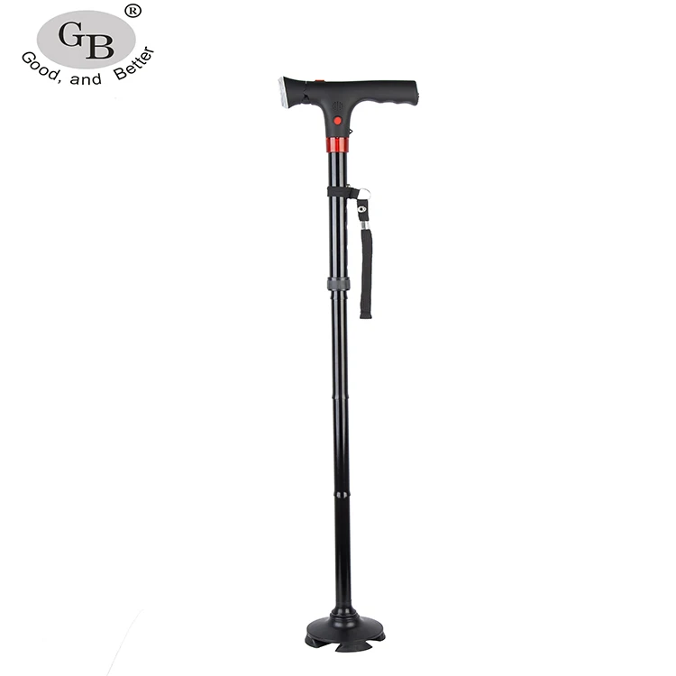 Aluminum Foldable Magic Cane with Light and Alarm for Elderly Seniors Adjustable Folding Walking Cane Stick