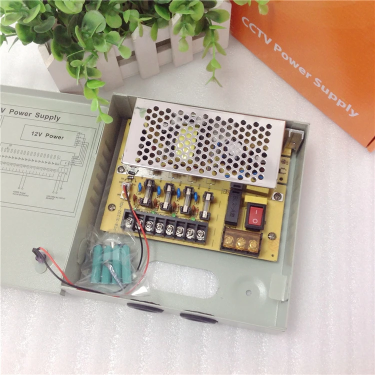 DC 12V5A 4ch Output 60W Multiple Power Supply With Battery Backup for CCTV Camera System Metal Box Switching Power Supply