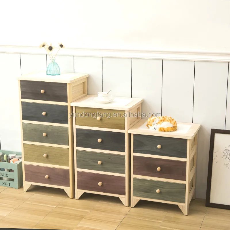 Красочный Деревянный Комод с ящиками