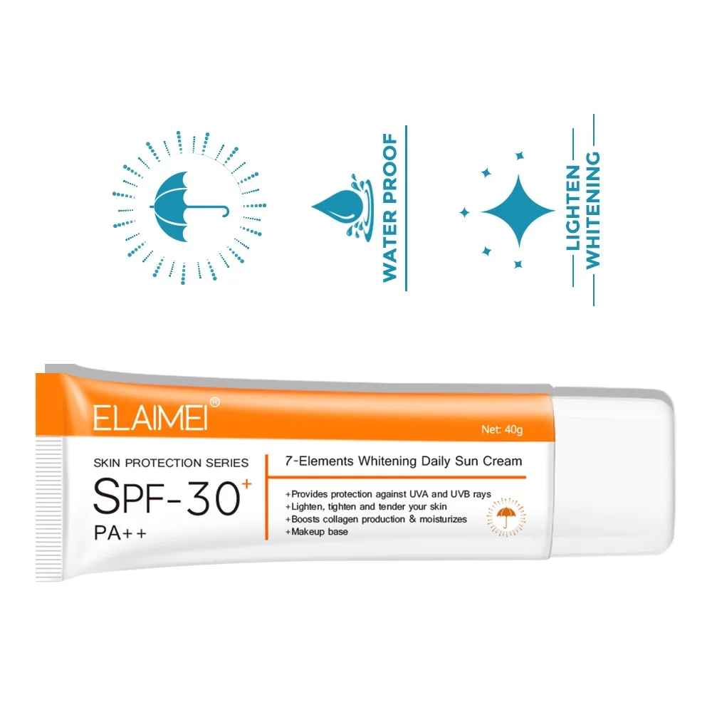ELAIMEI Skin Protection Daily Sun Cream Moisturizing Whitening SPF 30 Sunscreen