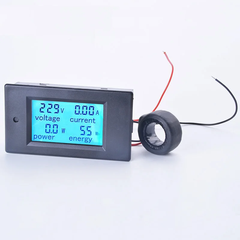 0-100A LCD Digital Volt Current Power Panel Meter Ammeter Voltmeter AC 80-260V 