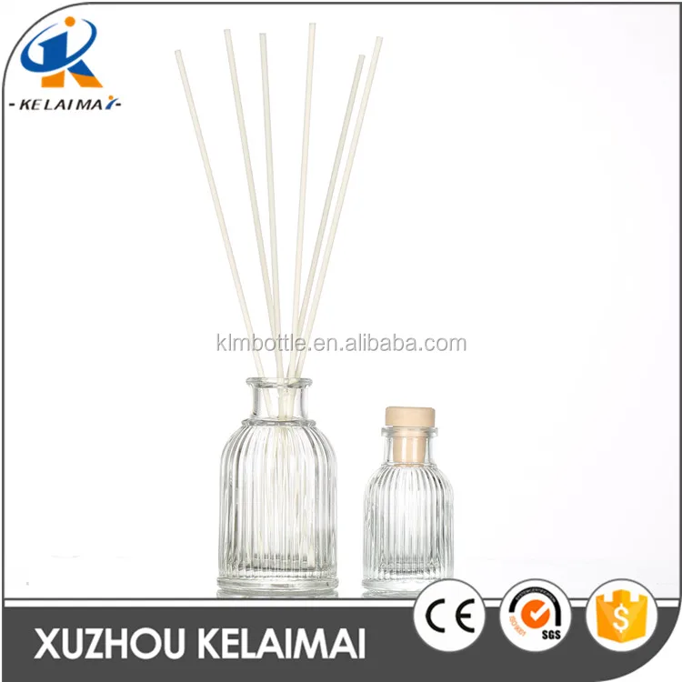 Luxury 50ml 100ml empty embossed aroma reed diffuser bottle with cork stopper