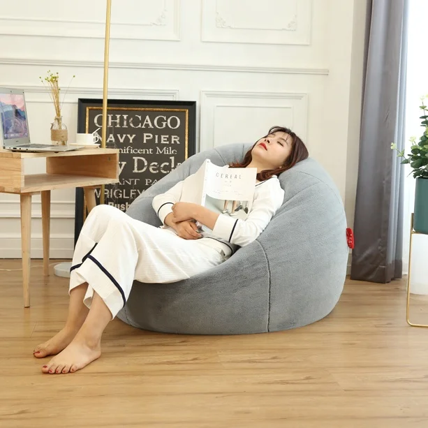 VISI Filling Soft Stool Leisure Sofa Chair Flocking Sofa Bed Living Room Furniture Double People Furniture Bean Bag Lazy Sofa