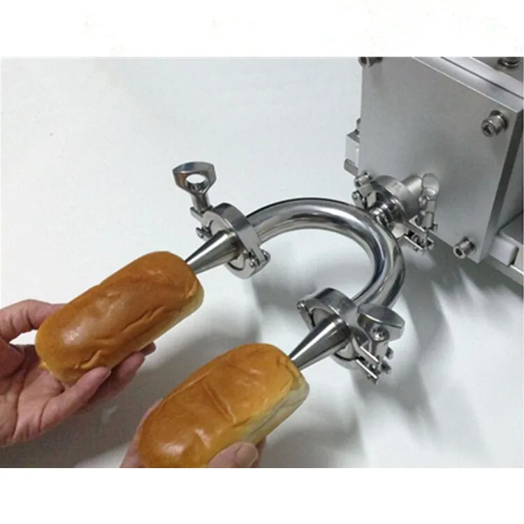 Manual Double Nozzle Sandwich Biscuit Cake Jam Donut Filling Injector Machine