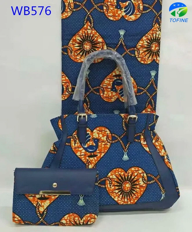 Оптовая продажа, новинка, голландский воск, 6 ярдов, подходящие сумки из Африканской вощеной ткани с принтом для женской вечеринки