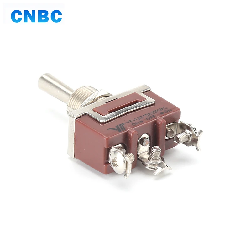 Factory 12mm Mounting Hole Size 15a 250v On Off On Toggle Switch With 3