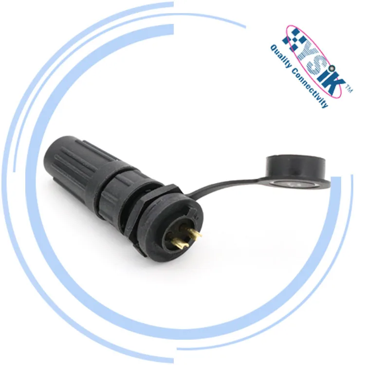 10A IP68 2 Pin min Circular Electrical Bayonet Connector LTW Plastic Plug and Rear Panel Mount Socket