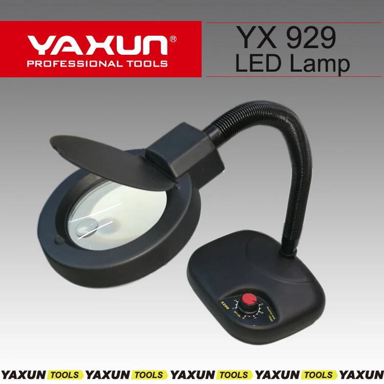 yaxun yx929 brillo ajustable escritorio led electrónica lupa lámpara lupa  herramientas con luz