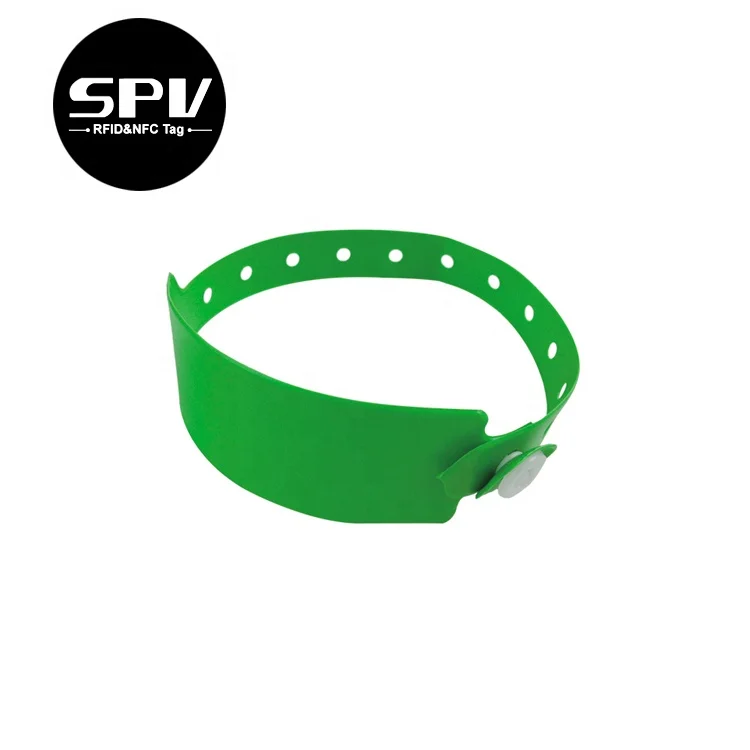 Hospital Ultralight PVC RFID NFC Wristband Waterproof Adjustable Disposable Passive 13.56mhz