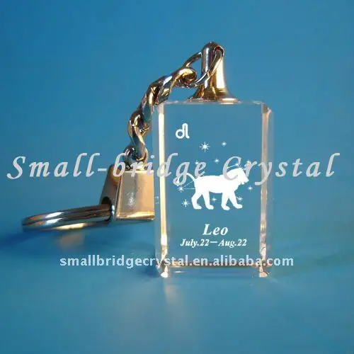 Leo Crystal constellation keychain