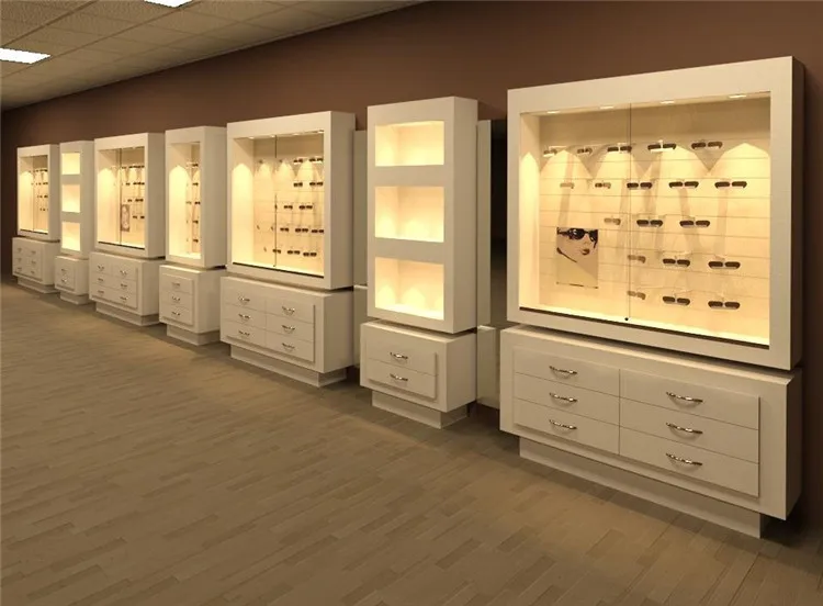 Factory Wholesale Price Optical Shop Frame Display Shelves Counter Case Table Rods Shop Decoration Design
