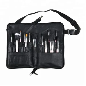 custom womens waterproof pu leather cosmetic brushes bag waist apron makeup brush belt