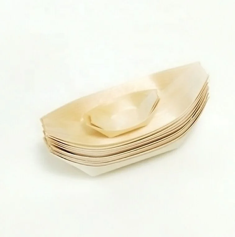 47814 05182 Pine Wood Disposable Canape Boat 