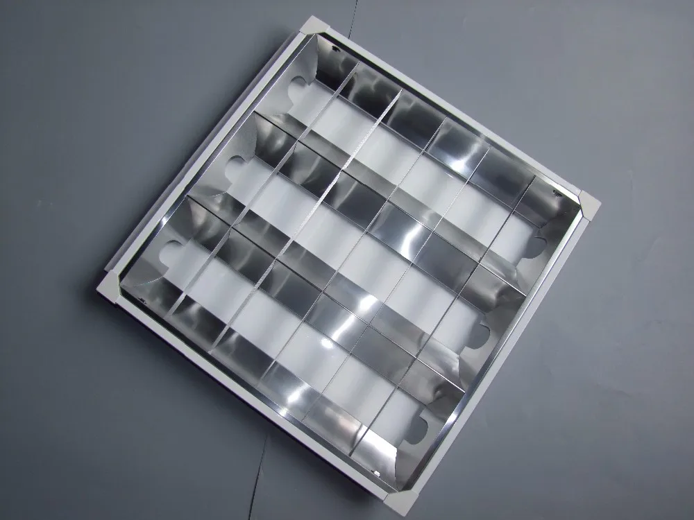 Surface-Mounted LED Lighting Fixture with Fluorescent Grid Light Sheet Steel Housing for Office Use