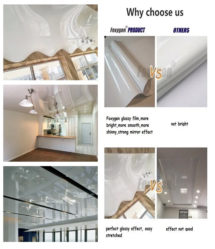 MSD PVC Film Roll Stretch Fabric Ceiling Film Roll Material Manufacturer Lack Foil Max Width 5 Meter 3 Meter Glossy Film details