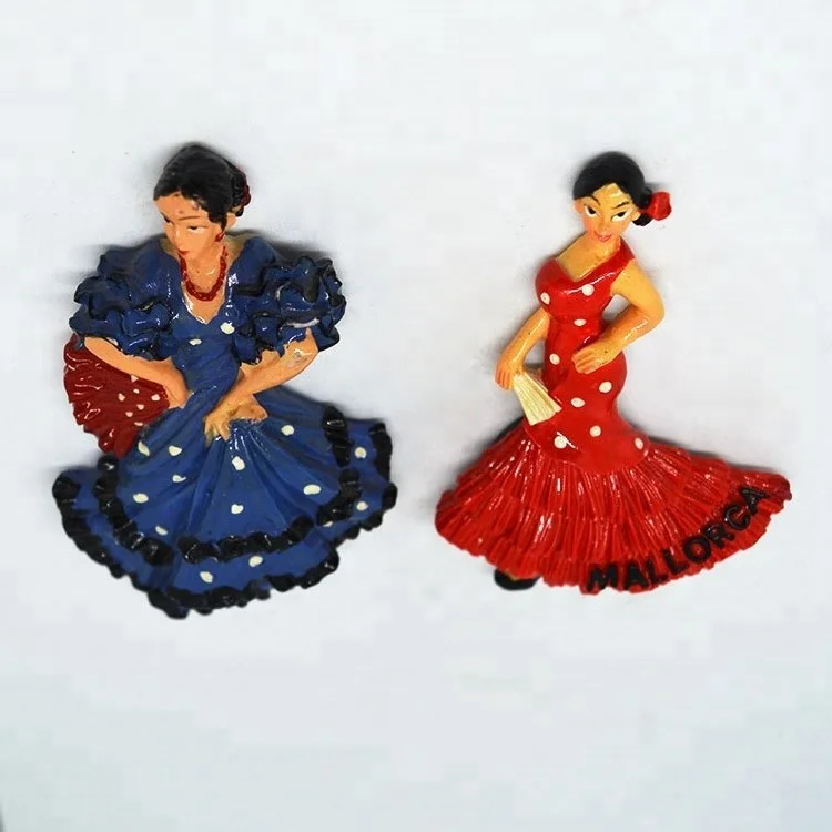 Flamenco Dancer Resin Fridge Magnet Espana Dancer Refrigerator Magnet