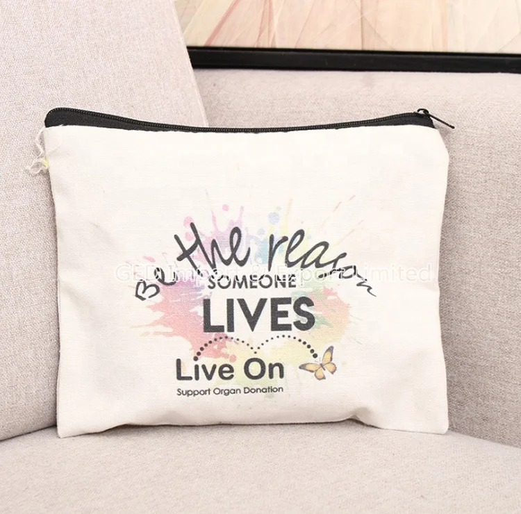 
Индивидуальная сублимационная заготовка, Полиэстеровая сумка для карандашей, мультяшный холщовый пенал на молнии для девочек, детей, школы 