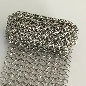 Inf-way 304L Brushed Stainless Steel Mesh Cut Resistant Chain Mail