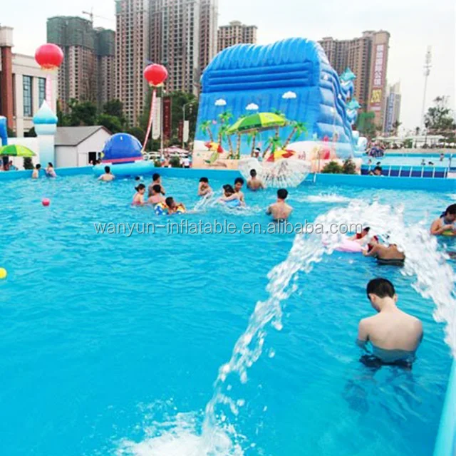 Горячая продажа металлическая рамка плавательный бассейн с прямоугольным металлическим каркасный бассейн ПВХ брезент с ткань стенты для бассейна