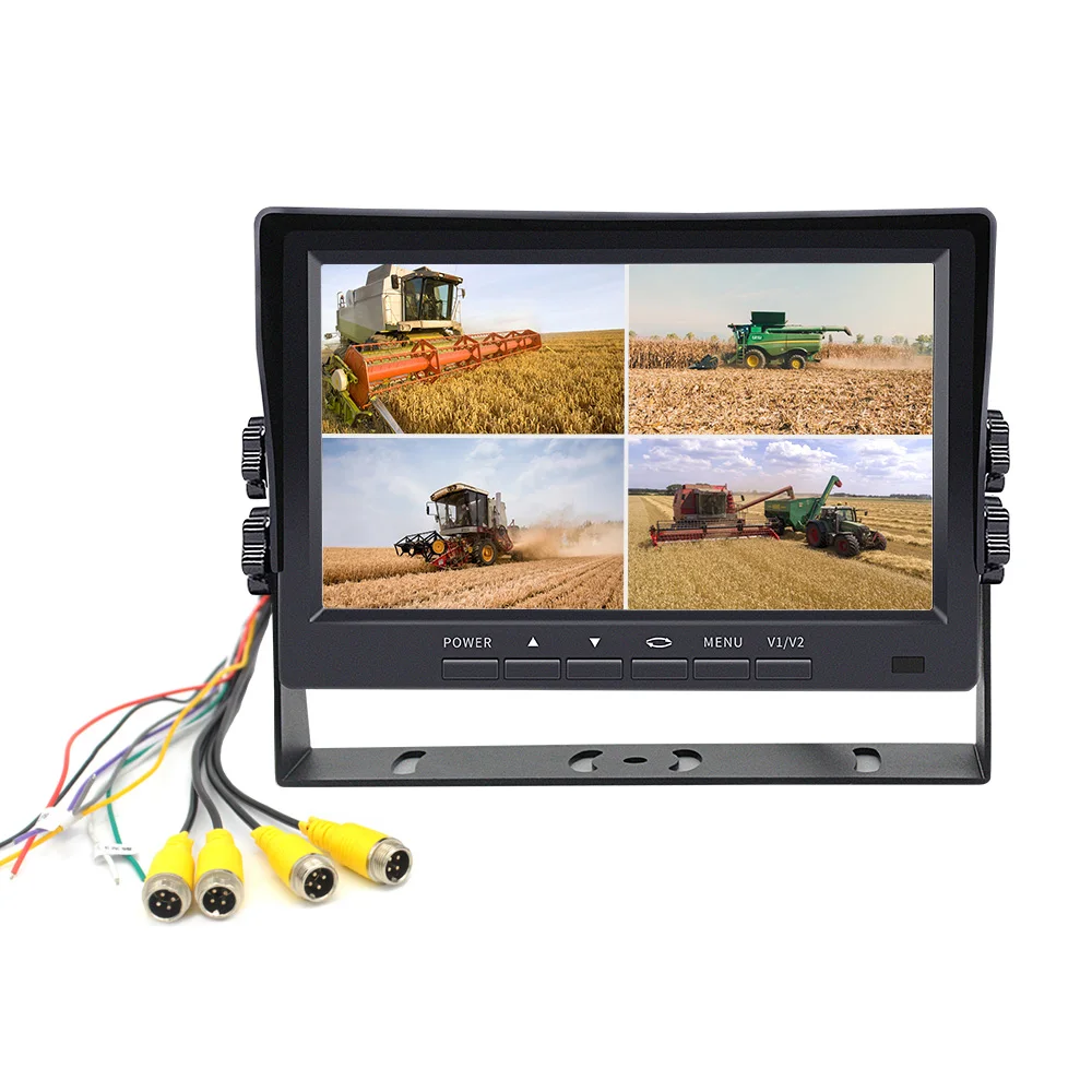 7-Inch Quad View Car Camera System Waterproof Rear Front Backup View 4 Waterproof IP68 Cameras Agriculture Reverse Camera Kit