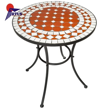 Vintage outdoor bistro coffee high quality portable folding garden furniture mosaic outdoor table