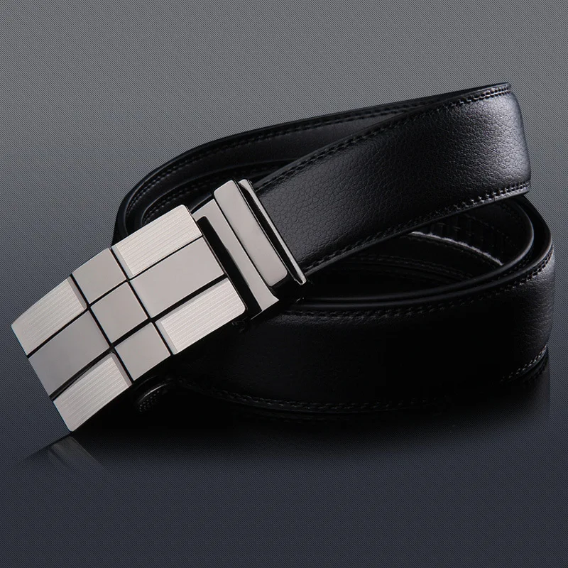 Мужской повседневный ремень из натуральной кожи с автоматической