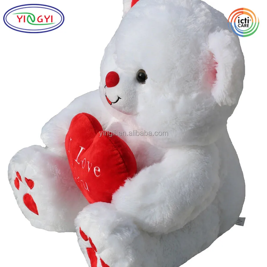 D871ラージI LOVE YOUホワイトレッド卸売ODMOEMテディベアぬいぐるみ